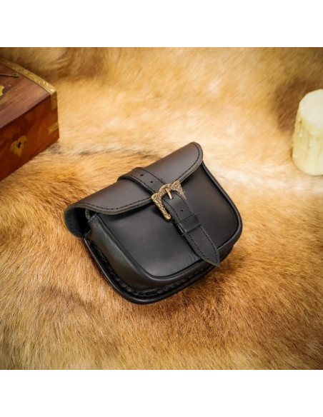 Borsa in pelle con fibbia celtica in...