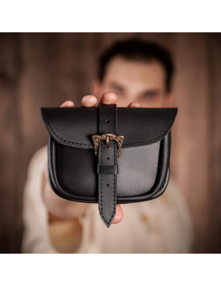 Borsa in pelle con fibbia celtica in...