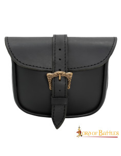 Borsa in pelle con fibbia celtica in ottone