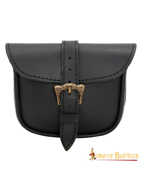 Borsa in pelle con fibbia celtica in...