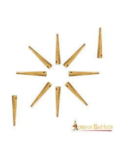 Set 10 puntelli medievali in ottone per corde (2,4 cm.)