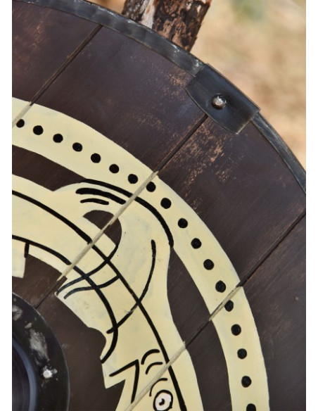 Scudo vichingo con bestia dipinto a...