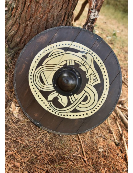 Scudo vichingo con bestia dipinto a...