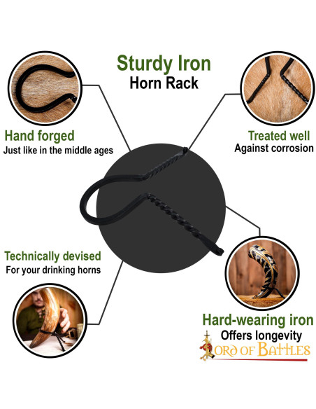 supporto per corna in ferro battuto