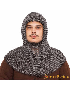 Cuffia medievale con anelli in alluminio