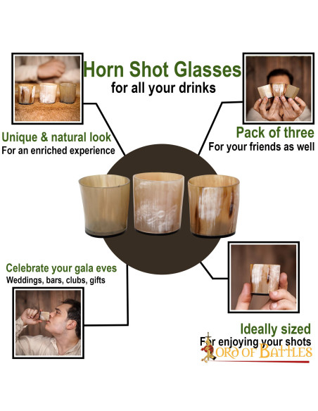 Set di 3 bicchierini vichinghi in...