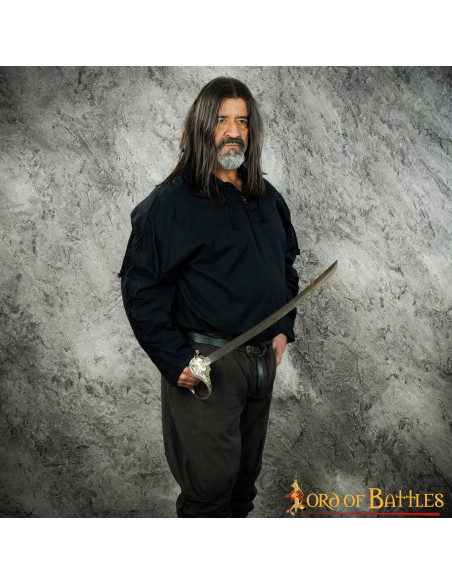 Camicia medievale Thor nera per uomo