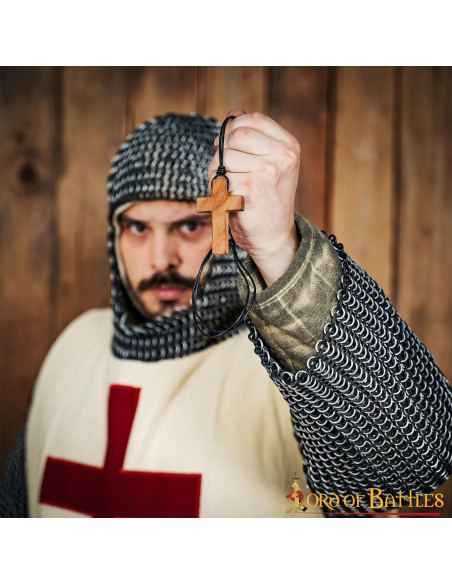 Ciondolo croce cristiana in legno