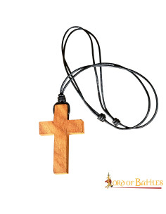 Ciondolo croce cristiana in legno 2