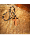 Ciondolo croce cristiana in legno