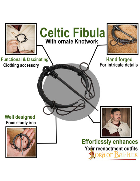 Fibula celtica in ferro battuto con nodi