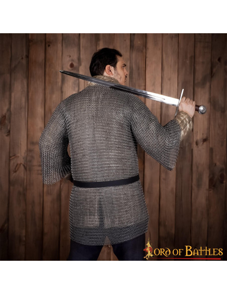 Cotta di maglia Haubergeon medievale,...