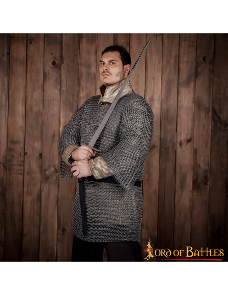 Cotta di maglia Haubergeon medievale,...