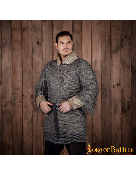 Cotta di maglia Haubergeon medievale,...