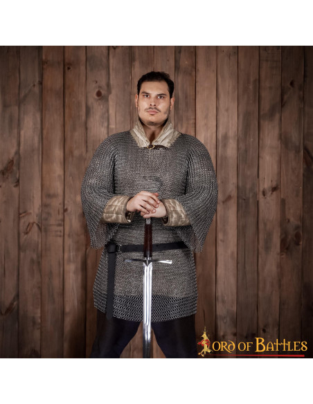 Cotta di maglia Haubergeon medievale,...