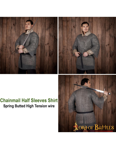 Cotta di maglia Haubergeon medievale,...