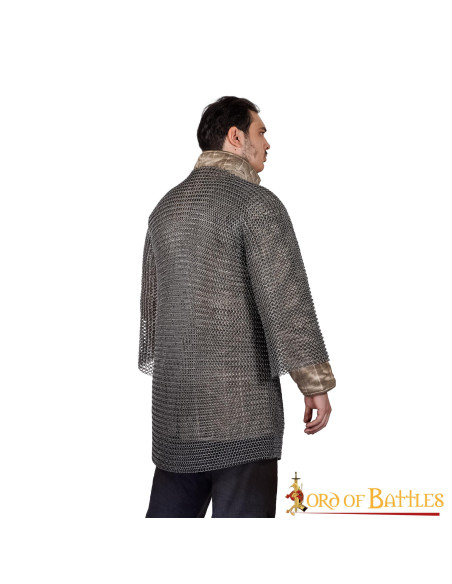 Cotta di maglia Haubergeon medievale,...