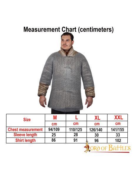 Cotta di maglia Haubergeon medievale,...