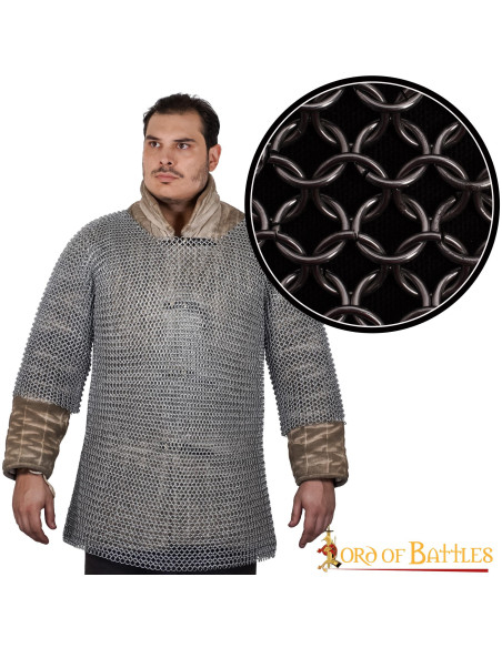 Cotta di maglia Haubergeon medievale,...