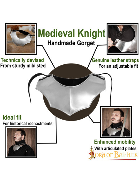 Gorgiera medievale semplice, finitura...