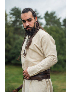 Tunica di lino vichingo modello Ragnar, colore bianco... 2