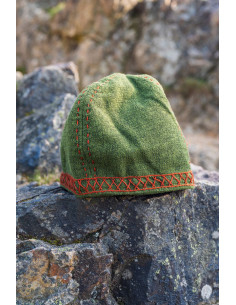 Cappello vichingo verde modello Anders, con ricamo 2