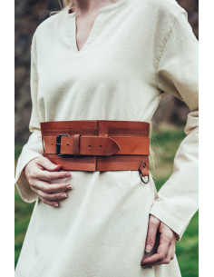 Cintura vichinga in pelle Ingrid, marrone cognac 2