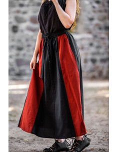 Gonna medievale bicolore Rosso-Nero 2