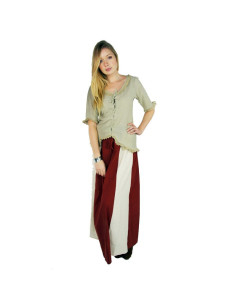 Gonna medievale bicolore rosso-crema