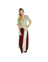 Gonna medievale bicolore rosso-crema