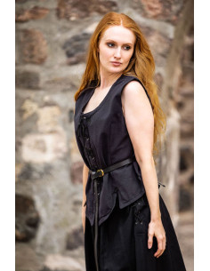 Gilet medievale donna Selma nero 2