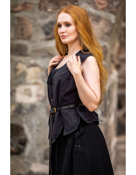 Gilet medievale donna Selma nero