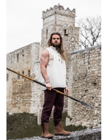 Camicia medievale naturale senza maniche