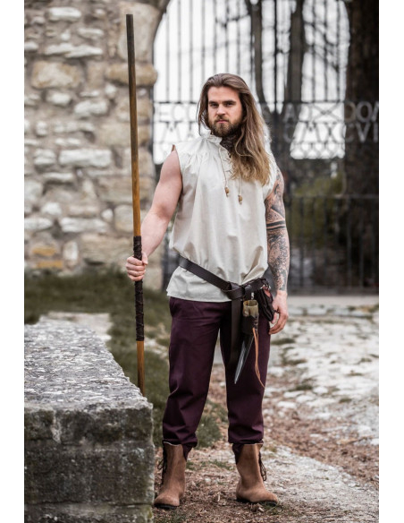 Camicia medievale naturale senza maniche