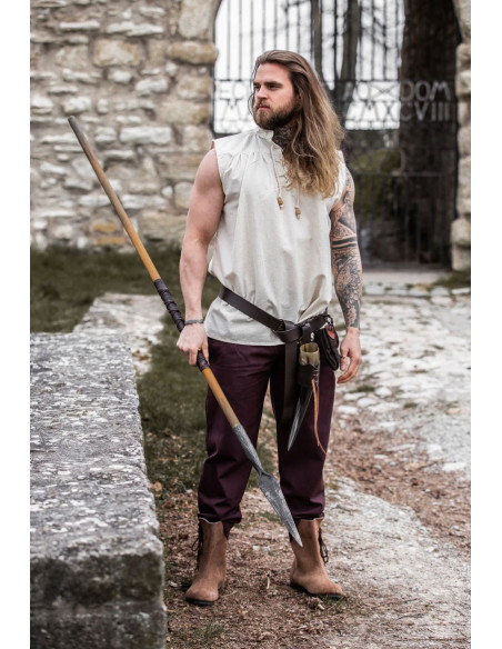 Camicia medievale naturale senza maniche