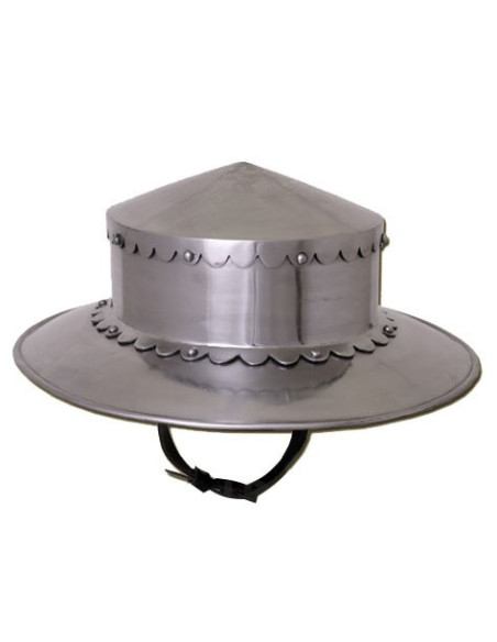 Elmo da bollitore medievale, XIV secolo