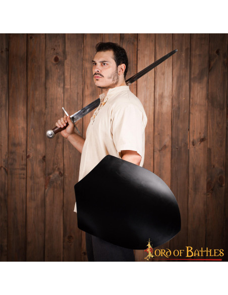 Scudo medievale nero liscio, da...