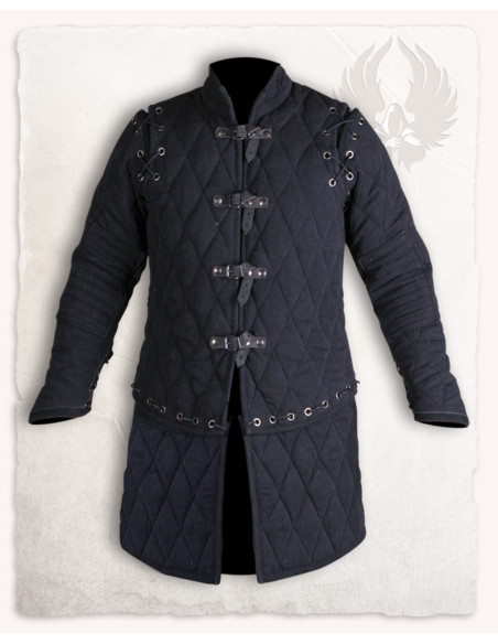 Gambeson medievale modello Arthur, nero