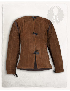 Gambeson medievale in pelle scamosciata modello Aulber,...