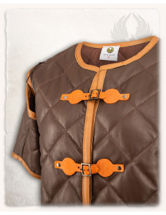 Gambeson medievale modello Haldur, colore marrone 2