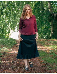 Camicetta medievale in cotone modello Josefina, bordeaux 2