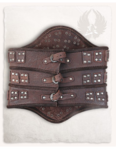 Corpetto medievale in pelle modello Evandra, marrone 2
