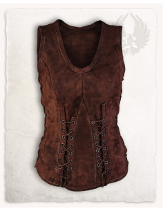 Corpetto medievale in pelle modello Sarina, marrone
