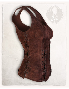 Corpetto medievale in pelle modello Sarina, marrone 2