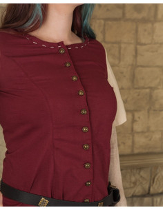 Abito medievale da donna modello Elodie, bordeaux-panna 2
