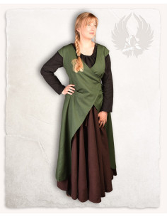 Sopravveste medievale da donna, modello Vysera, verde 2