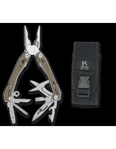 Pinza tattica multiuso marca K25 modello coyote, 9 usi