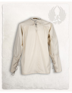 Camicia in cotone medievale Simon, crema