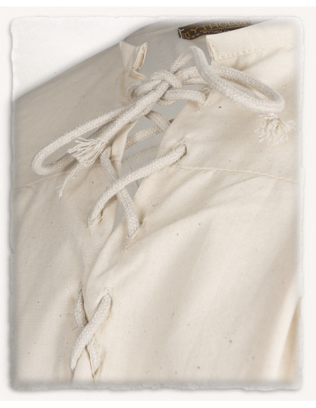 Camicia in cotone medievale Simon, crema