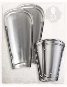 Set bracciali e schinieri medievali in acciaio modello...